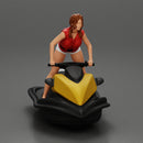 Beautiful girl riding standing up on a speeding jetski - Only-Games
