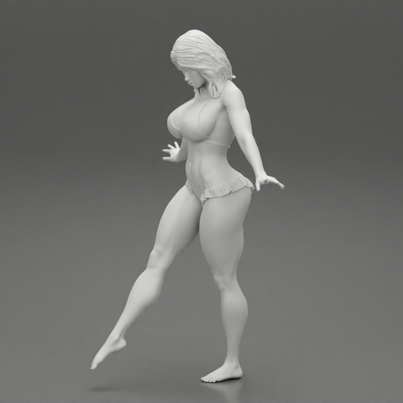 Pretty Bikini Model Standing On One - Only-Games
