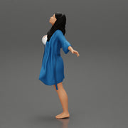 Sexy woman in Bikini and night robe opening Arms To the Sky - Only-Games