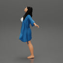 Sexy woman in Bikini and night robe opening Arms To the Sky - Only-Games