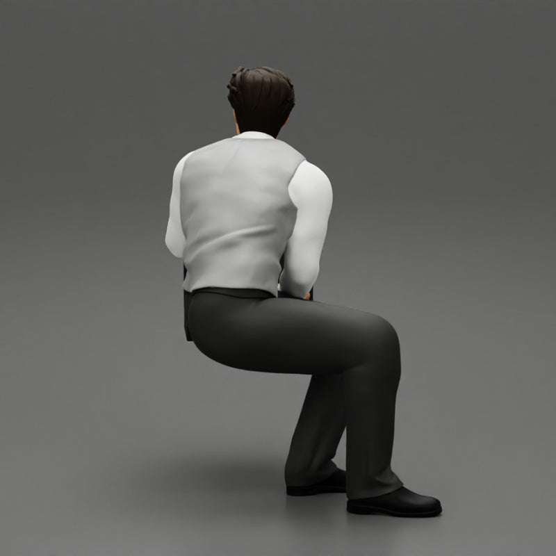 young businessman sitting and holding briefcase of money - Only-Games