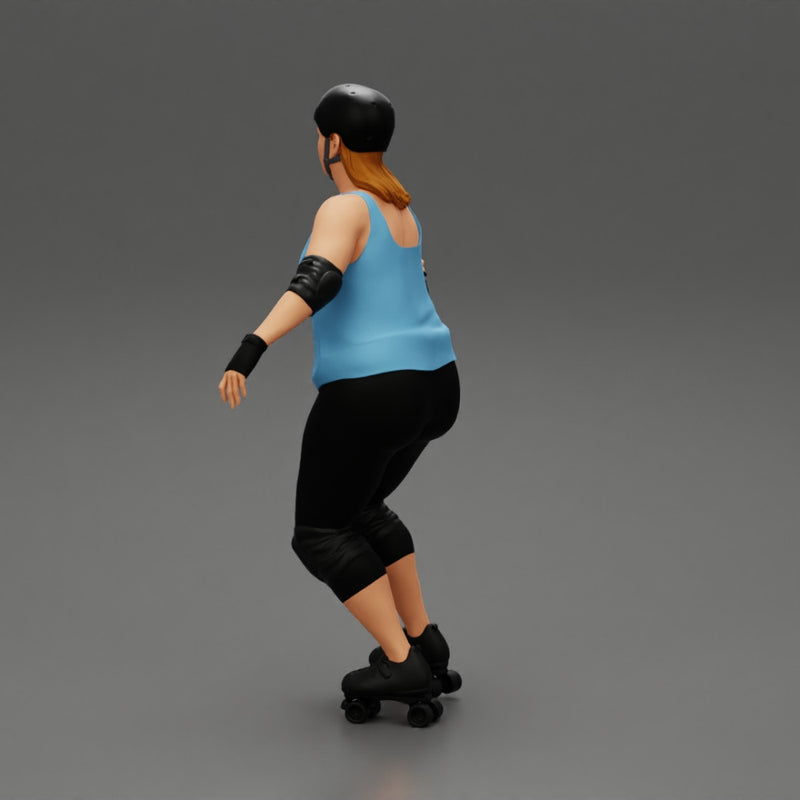 overweight derby girl roller skating