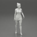 Sensual Girl walking in Denim Overall - Only-Games