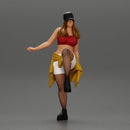 sexy girl standing in pantyhose mesh cap and shirt tied around her hips - Only-Games