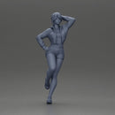 Sexy girl with short hair in mini jacket and shorts leaning on a car - Only-Games