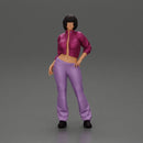 attractive girl with short hair posing in a mini open jacket and pants - Only-Games
