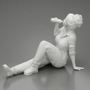 Tired woman mechanic sitting and drinking water during from bottle - Only-Games