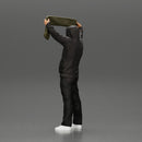 man in a hoodie supporting and holding a scarf - Only-Games