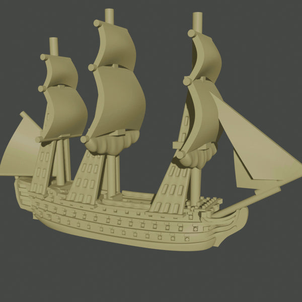 1/2400 Famous Napoleonic Ship Set (7 models) + Blender Customiser Files