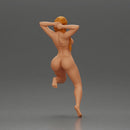 Naked woman pose showcasing confidence and playful charm - Only-Games