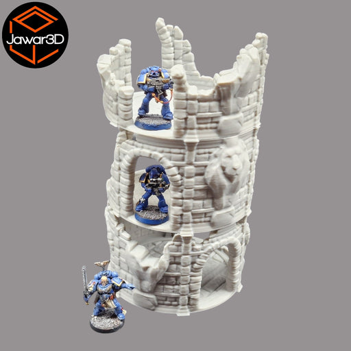Circle Tower Ruin - 28mm Wargaming Scatter Terrain Scenery Tabletop Miniature - Only-Games