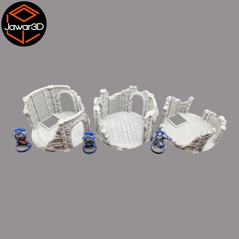 Circle Tower Ruin - 28mm Wargaming Scatter Terrain Scenery Tabletop Miniature - Only-Games