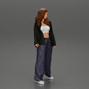 gangster homies lowrider girl posing in long open shirt with long hair - Only-Games