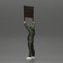 man in a hoodie and scarf is holding a banner - Only-Games