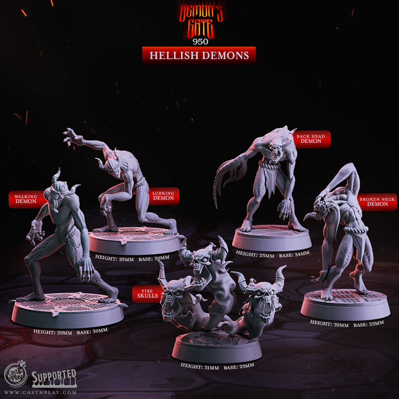 Hellish Demons - Demon's Gate - CastNPlay - Terrain Wargaming D&D DnD 28mm 32mm 40mm 54mm - Only-Games