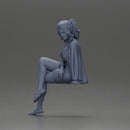 Elegant Woman in Pink Dress Relaxing with Graceful Pose - Only-Games