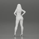 Asian girl posing in shorts next to a car - Only-Games