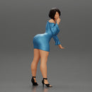 Beautiful girl in Dress and heels  Leaning on the Car - Only-Games