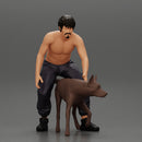 gangster homie in shorts with his dog on the street - Only-Games