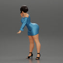 Beautiful girl in Dress and heels  Leaning on the Car - Only-Games