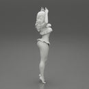 Hot beautiful woman in bikini standing with her arms raised up - Only-Games