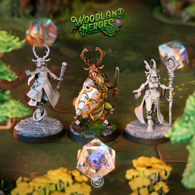 Deerfolk Guardians - Woodland Heroes - CastNPlay - Terrain Wargaming D&D DnD 28mm 32mm 40mm 54mm - Only-Games