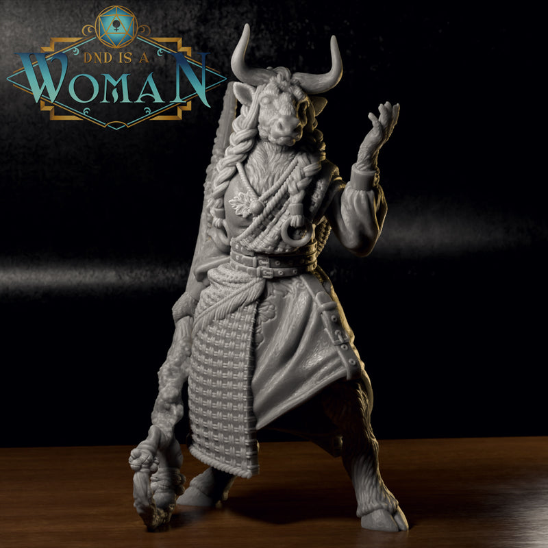 Minotaur Druid - Liosa Windhoof - 28mm / 32mm / 75mm - Only-Games