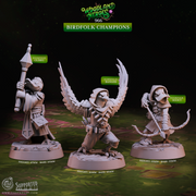Birdfolk Champions - Woodland Heroes - CastNPlay - Terrain Wargaming D&D DnD 28mm 32mm 40mm 54mm - Only-Games