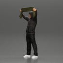 man in a hoodie supporting and holding a scarf - Only-Games