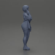 pretty nude girl with short hair posing in a sweater - Only-Games