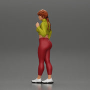 Beautiful woman with pigtails hair in mini shirt - Only-Games