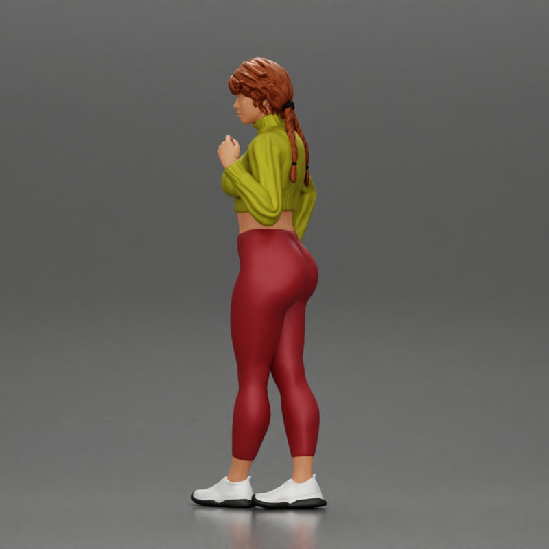 Beautiful woman with pigtails hair in mini shirt - Only-Games