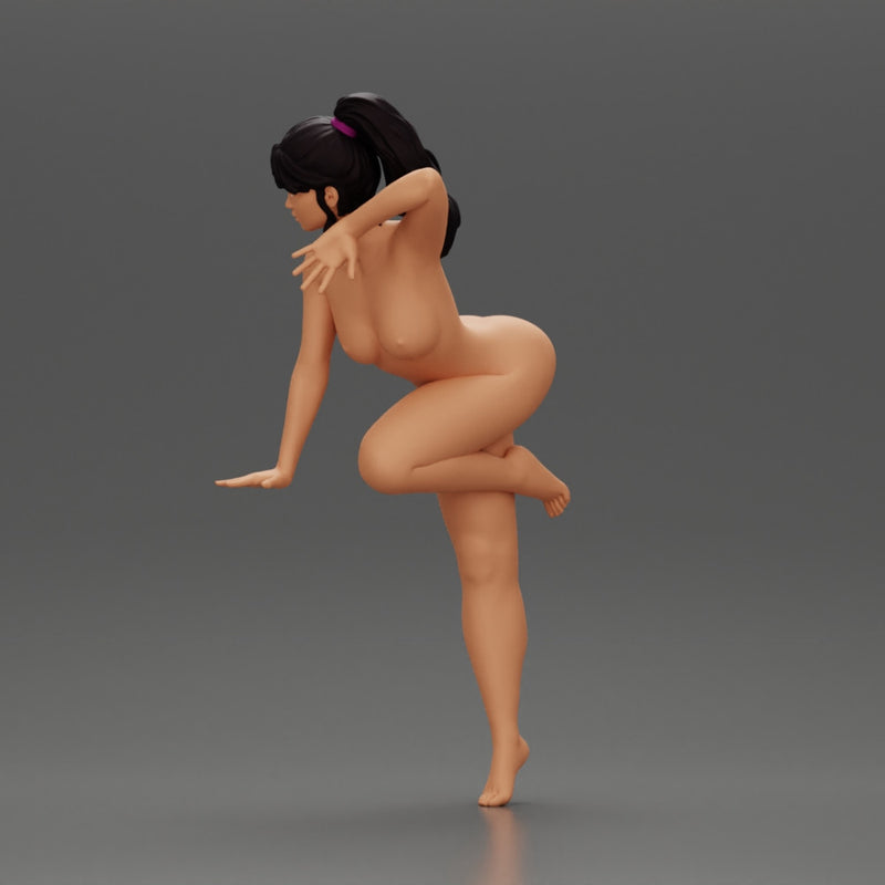 Naked girl leaning on the table - Only-Games