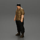 Big strong gangster homie in cap and shirt standing - Only-Games