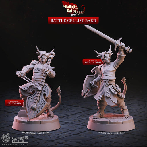 Battle Cellist Bard - The Ballad of the Rat Plague - CastNPlay - Terrain Wargaming D&D DnD 28mm 32mm 40mm 54mm - Only-Games