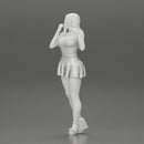 Fashion girl posing in skirt and shirt - Only-Games