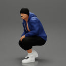 gangster sitting in hat and open jacket and short - Only-Games