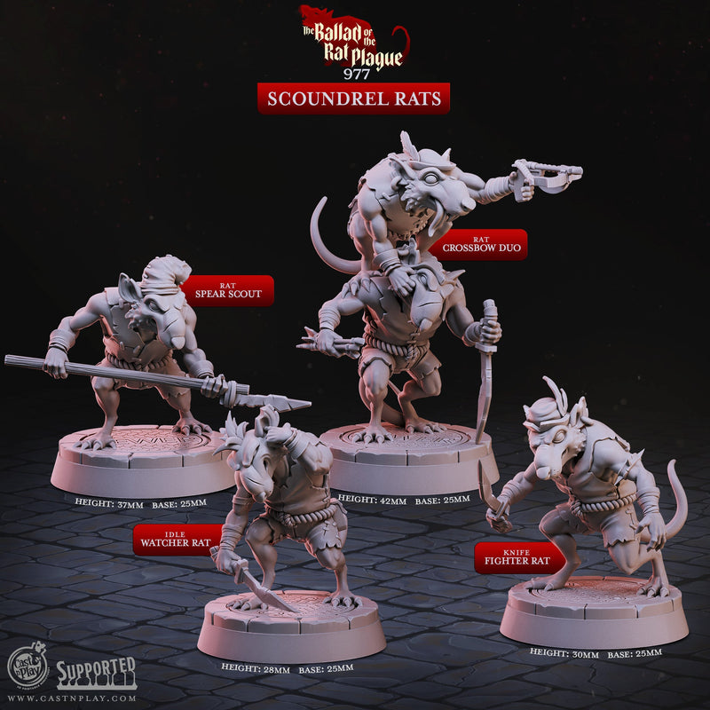 Scoundrel Rats - The Ballad of the Rat Plague - CastNPlay - Terrain Wargaming D&D DnD 28mm 32mm 40mm 54mm - Only-Games