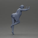 woman in an open long shirt and bikini, leaning with her hands against the wall - Only-Games