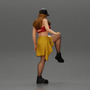 sexy girl standing in pantyhose mesh cap and shirt tied around her hips - Only-Games