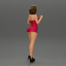 Attractive girl in mini dress and heels Leaning Against car - Only-Games