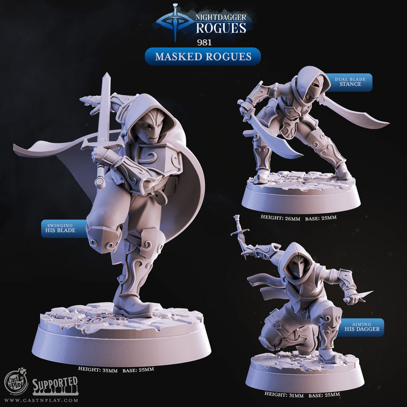 Masked Rogues - Nightdagger Rogues - CastNPlay - Terrain Wargaming D&D DnD 28mm 32mm 40mm 54mm - Only-Games