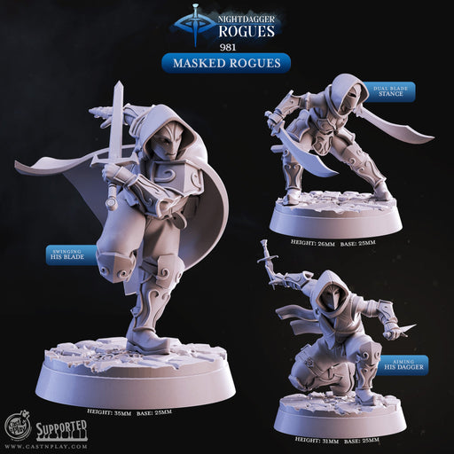 Masked Rogues - Nightdagger Rogues - CastNPlay - Terrain Wargaming D&D DnD 28mm 32mm 40mm 54mm - Only-Games