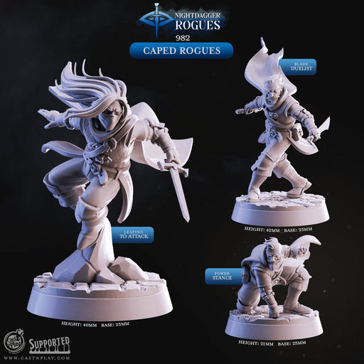Caped Rogues - Nightdagger Rogues - CastNPlay - Terrain Wargaming D&D DnD 28mm 32mm 40mm 54mm - Only-Games