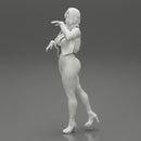 Pretty Woman in Leather Jacket and neck warmer - Only-Games