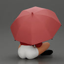 Pretty Girl with an Umbrella in Jacket and Shorts Sitting - Only-Games