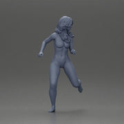 Naked Afraid woman running with a determined expression - Only-Games