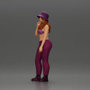 beautiful girl in pants and a hat thinking - Only-Games