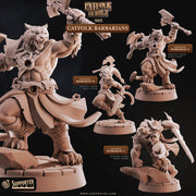 Catfolk Barbarians - Catfolk Heroes - CastNPlay - Terrain Wargaming D&D DnD 28mm 32mm 40mm 54mm - Only-Games