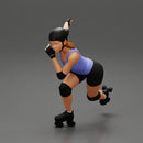 Derby girl speed skating around the bend fast - Only-Games